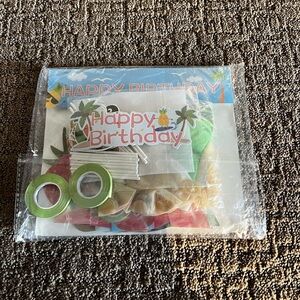 Tropical Happy Birthday Party Banner & Balloon Arch